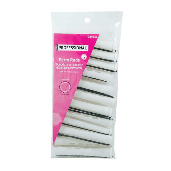 White Long Curved Perm Rods 12 Pack