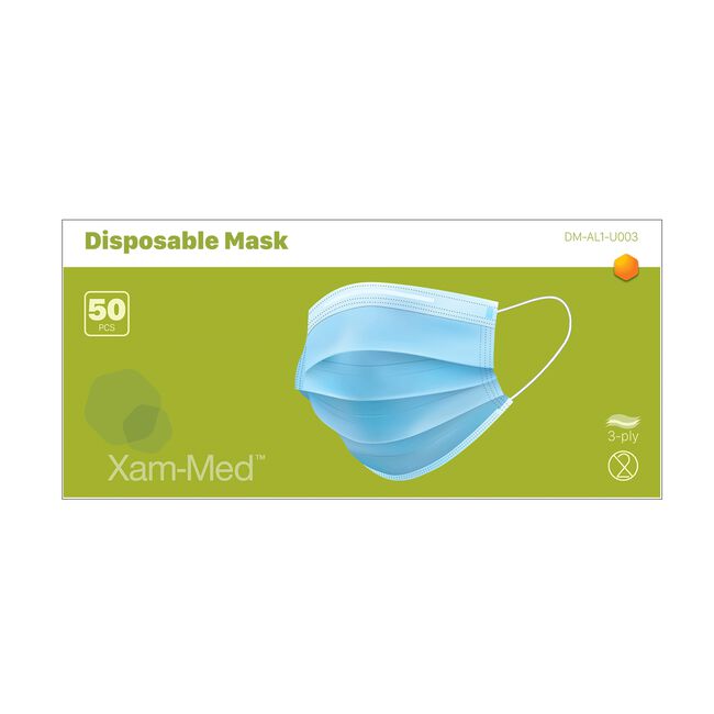 3-Ply Disposable Face Mask 50-Count