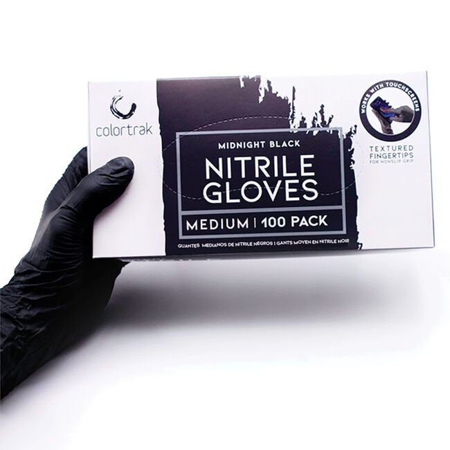 Medium Midnight Black Nitrile Gloves